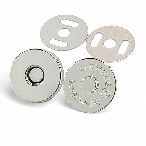 Magnetische Druckknöpfe, Verschlüsse, Knöpfe, für Handtaschen, Geldbörsen, Taschen, Bastelarbeiten, Teile, Zubehör, 14,0 mm, 18 mm-18 mm, Silber, 50 Stück Magnetische Druckknöpfe, Verschlüsse, Knöpfe, für Handtaschen, Geldbörsen, Taschen, Bastelarbeiten, Teile, Zubehör, 14,0 mm, 18 mm-18 mm, Silber, 50 Stück von QOVBD
