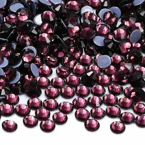 Mehrfarbige SS6-SS30 Glaskristall-Hotfix-Strasssteine zum Aufbügeln, flache Rückseite, für DIY-Nagelkunst, Stoff, Kleidung, Dekoration, Amethyst, SS6, 1440 Stück Mehrfarbige SS6-SS30 Glaskristall-Hotfix-Strasssteine zum Aufbügeln, flache Rückseite, für DIY-Nagelkunst, Stoff, Kleidung, Dekoration, Amethyst, SS6, 1440 Stück von QOVBD
