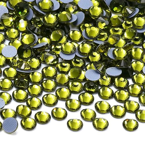 Mehrfarbige SS6-SS30 Glaskristall-Hotfix-Strasssteine zum Aufbügeln, flache Rückseite, für DIY-Nagelkunst, Stoff, Kleidung, Dekoration – Olivgrün – SS12 – 1440 Stück Mehrfarbige SS6-SS30 Glaskristall-Hotfix-Strasssteine zum Aufbügeln, flache Rückseite, für DIY-Nagelkunst, Stoff, Kleidung, Dekoration – Olivgrün – SS12 – 1440 Stück von QOVBD