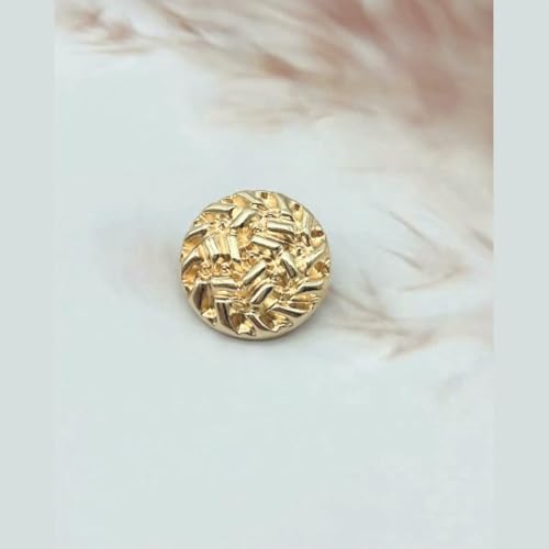 Metallknöpfe zum Nähen, DIY, rund, geprägt, golden, für Mantel, Anzug, Jacke, Pullover, Wollknopf, 10 Stück/Los, NB-2-1-1-25MM von QOVBD