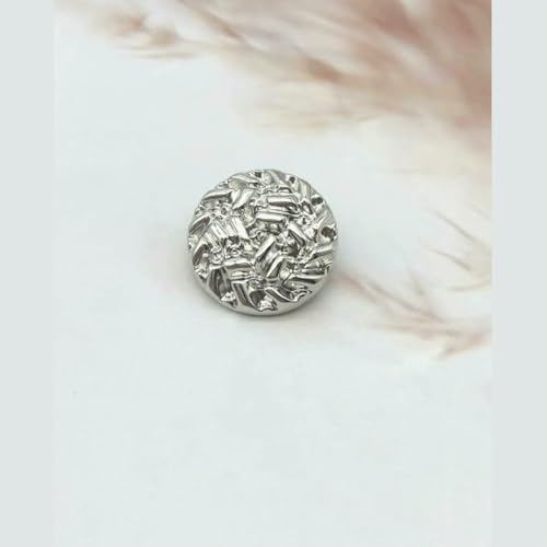 Metallknöpfe zum Nähen, DIY, rund, geprägt, golden, für Mantel, Anzug, Jacke, Pullover, Wollknopf, 10 Stück/Los, NB-2-1-2-23,0 mm von QOVBD