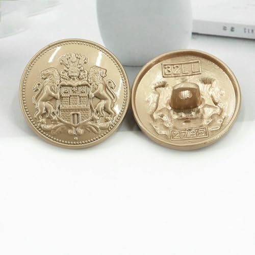 Metallknopf 10 Teile/los Gold Farbe 15/18/20/22/25mm Pullover Mantel Dekoration Hemdknopf Zubehör DIY JS-0598-JS-0599-25mm von QOVBD