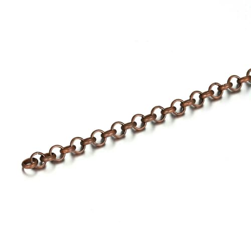 Meter/Los Kupfer-Gliederkette für Schmuckherstellung, DIY-Halskette, Armband, Kettenmaterialien, handgefertigtes Zubehör, Rotkupfer, 4,8 mm Breite Meter/Los Kupfer-Gliederkette für Schmuckherstellung, DIY-Halskette, Armband, Kettenmaterialien, handgefertigtes Zubehör, Rotkupfer, 4,8 mm Breite von QOVBD