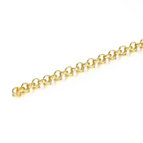 Meter/Los Kupfergliederkette für Halsketten, lose für Schmuckherstellung, DIY-Halsketten, Armbänder, Kettenmaterialien, handgefertigte Zubehörteile, Gold, Meter/Los Kupfergliederkette für Halsketten, lose für Schmuckherstellung, DIY-Halsketten, Armbänder, Kettenmaterialien, handgefertigte Zubehörteile, Gold, von QOVBD