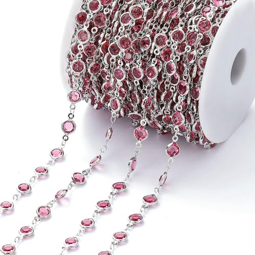Meter/Rolle, 6 mm, bunte Kristallperlen, Perlenkette, Glasperlen, KC-Gold, Halsketten-Kettenzubehör für DIY-Schmuckherstellung, Basteln, Stil 18, 1 Meter Meter/Rolle, 6 mm, bunte Kristallperlen, Perlenkette, Glasperlen, KC-Gold, Halsketten-Kettenzubehör für DIY-Schmuckherstellung, Basteln, Stil 18, 1 Meter von QOVBD