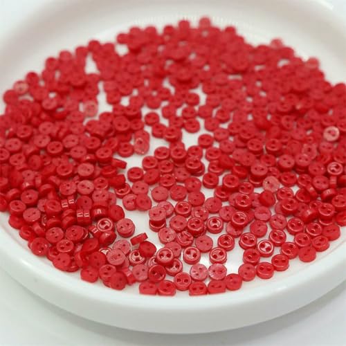 Mini-Knöpfe für Puppen und Plüschspielzeug-Kleidung, und Designs, 3,0 mm, 4,0 mm, 5 mm, 6 mm, 100 Stück – 3,0 mm, Rot Mini-Knöpfe für Puppen und Plüschspielzeug-Kleidung, und Designs, 3,0 mm, 4,0 mm, 5 mm, 6 mm, 100 Stück – 3,0 mm, Rot von QOVBD