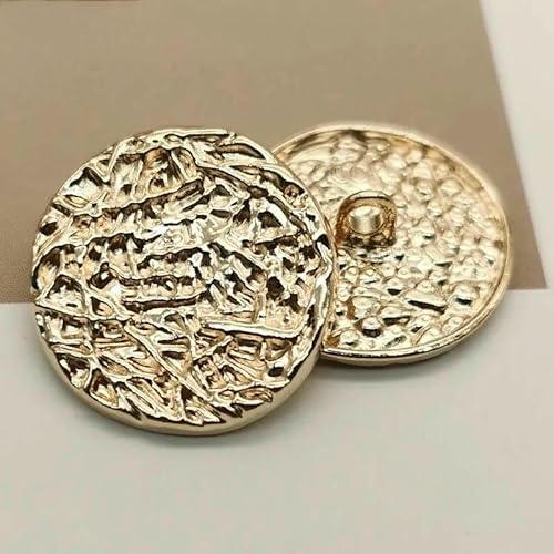 Modische, schlichte goldene Metallknöpfe für Kleidung, Mäntel, Jacken, Nähzubehör, Nähknöpfe, Großhandel, DIY-Bastelbedarf, 6 Stück, 2–23,0 mm, 6 Stück von QOVBD