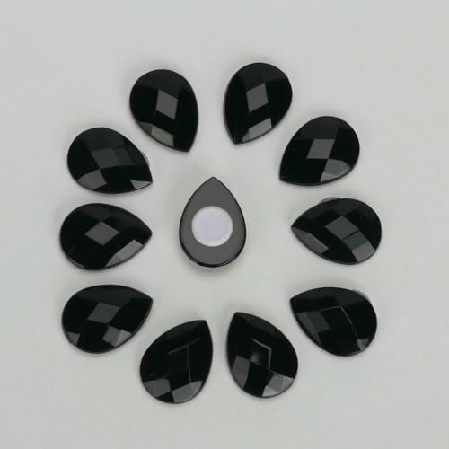 NKS 50 Stück Wassertropfenform, praktisch zum Aufkleben, selbstklebend, Acryl-Strasssteine für Möbel, Heimdekoration, DIY, Schwarz, 18 x 25 mm, 30 Stück NKS 50 Stück Wassertropfenform, praktisch zum Aufkleben, selbstklebend, Acryl-Strasssteine für Möbel, Heimdekoration, DIY, Schwarz, 18 x 25 mm, 30 Stück von QOVBD