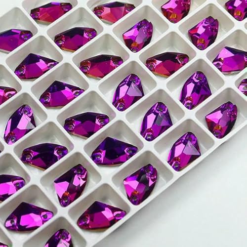 Nähzubehör AB K5 Glas-Strasssteine zum Aufnähen, glitzernd, galaktische Strasssteine für Kleidung, Hochzeitskleid, 14 x 9 mm, 19 x 12 mm, 27 x 16 mm, Fuchsia 502, 14 x 9 mm, 27 Stück Nähzubehör AB K5 Glas-Strasssteine zum Aufnähen, glitzernd, galaktische Strasssteine für Kleidung, Hochzeitskleid, 14 x 9 mm, 19 x 12 mm, 27 x 16 mm, Fuchsia 502, 14 x 9 mm, 27 Stück von QOVBD