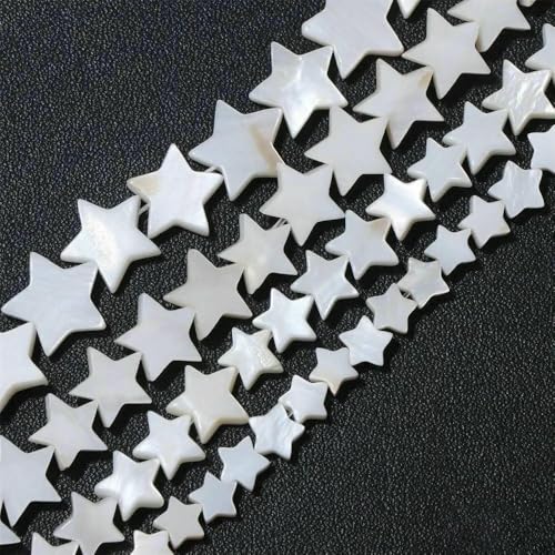 Natürliche Muschelperlen, weiße Perlmuttmuschel, Herz, runde Perlen in Sternform, zur Schmuckherstellung, DIY-Charm-Halskette, Armband, 15-33 Zoll, Sternfo Natürliche Muschelperlen, weiße Perlmuttmuschel, Herz, runde Perlen in Sternform, zur Schmuckherstellung, DIY-Charm-Halskette, Armband, 15-33 Zoll, Sternfo von QOVBD
