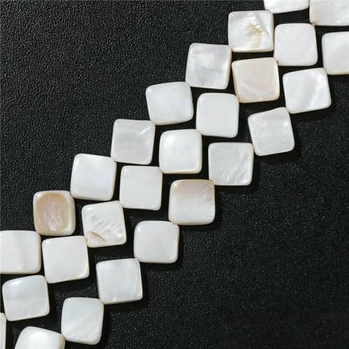 Natürliche Muschelperlen, weiße Perlmuttmuschel, Herzform, runde Perlen in Sternform, zur Schmuckherstellung, DIY-Charm-Halskette, Armband, 15-11 Quadrat, Natürliche Muschelperlen, weiße Perlmuttmuschel, Herzform, runde Perlen in Sternform, zur Schmuckherstellung, DIY-Charm-Halskette, Armband, 15-11 Quadrat, von QOVBD