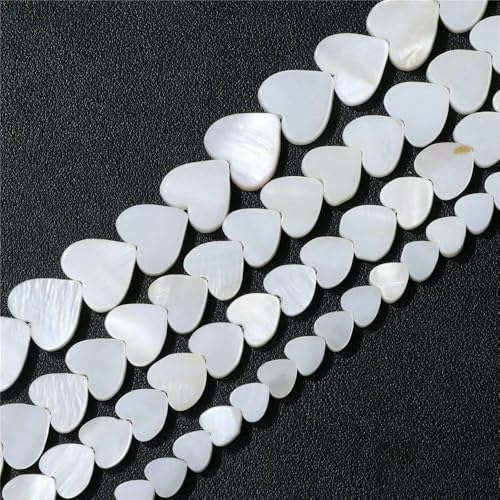Natürliche Muschelperlen, weiße Perlmuttmuschel, Herzform, runde Perlen in Sternform zur Schmuckherstellung, DIY-Charm-Halskette, Armband, 15-26 Zoll, Herz Natürliche Muschelperlen, weiße Perlmuttmuschel, Herzform, runde Perlen in Sternform zur Schmuckherstellung, DIY-Charm-Halskette, Armband, 15-26 Zoll, Herz von QOVBD