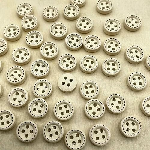 Neue 50 Stück 10 mm 4-Loch Mini-Farbknöpfe Gepunkteter Faden Holzknöpfe Bekleidungszubehör, Hochzeitsdekoration, Nähzubehör-57 Neue 50 Stück 10 mm 4-Loch Mini-Farbknöpfe Gepunkteter Faden Holzknöpfe Bekleidungszubehör, Hochzeitsdekoration, Nähzubehör-57 von QOVBD