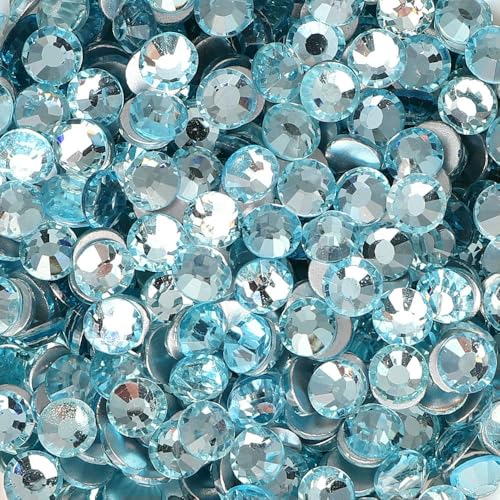 Neue SS6-SS30 Glaskristall-Strasssteine, Glitzer-Strasssteine mit flacher Rückseite für DIY-Nagelkunst, Basteldekoration, Crushed Ice Blue, SS20, 1440 Stück Neue SS6-SS30 Glaskristall-Strasssteine, Glitzer-Strasssteine mit flacher Rückseite für DIY-Nagelkunst, Basteldekoration, Crushed Ice Blue, SS20, 1440 Stück von QOVBD
