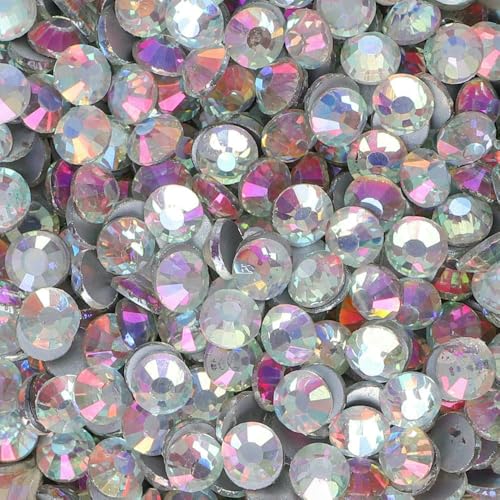 Neue SS6-SS30 Glaskristall-Strasssteine, Glitzer-Strasssteine mit flacher Rückseite für DIY-Nagelkunst, Basteldekoration, bläulich-weißes Licht, SS8, 1440 Stück Neue SS6-SS30 Glaskristall-Strasssteine, Glitzer-Strasssteine mit flacher Rückseite für DIY-Nagelkunst, Basteldekoration, bläulich-weißes Licht, SS8, 1440 Stück von QOVBD