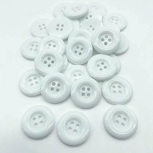 Neuer 18 mm farbiger runder Harzknopf für Mantel, Anzug, Pullover, DIY, farbiges Kleidungszubehör-01-18 mm (15 Stück) von QOVBD