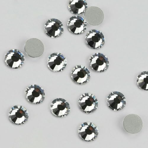 Nicht-Hotfix-Kaltfixierung, weißer Kristall AB Stass Flatback-Strass für Nageldekoration, DIY-Nagelkunst, 101 Kristall, 2,4,0 mm SS8, 1440 Stück von QOVBD