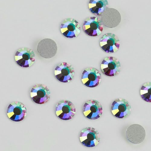 Nicht-Hotfix-Kaltfixierung, weißer Kristall AB Stass Flatback-Strass für Nageldekoration, DIY-Nagelkunst, 201AB Crystal AB, 3,2 mm SS12, 1440 Stück Nicht-Hotfix-Kaltfixierung, weißer Kristall AB Stass Flatback-Strass für Nageldekoration, DIY-Nagelkunst, 201AB Crystal AB, 3,2 mm SS12, 1440 Stück von QOVBD