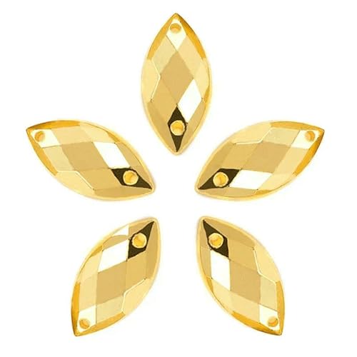 Pferdeauge, Acryl-Strass zum Aufnähen, flache Rückseite, Navette, Blattgold, Strasssteine zum Aufnähen für Kleidungsdekoration, B3236, Pferdeauge, 9 x 18 mm, 50 Stück, 1 Pferdeauge, Acryl-Strass zum Aufnähen, flache Rückseite, Navette, Blattgold, Strasssteine zum Aufnähen für Kleidungsdekoration, B3236, Pferdeauge, 9 x 18 mm, 50 Stück, 1 von QOVBD