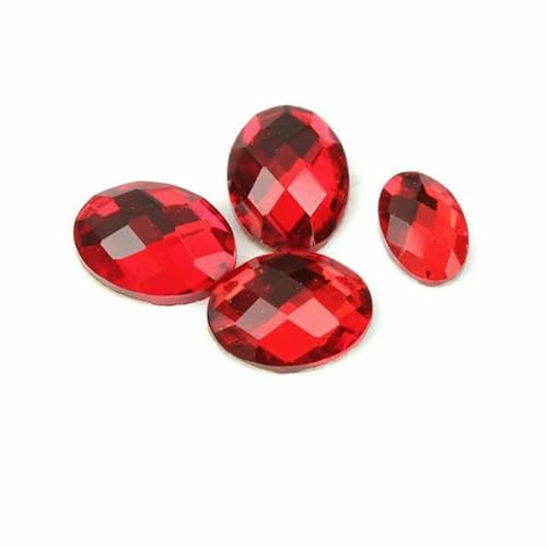 Red Saim Mehrere Formen Flache Rückseite Nagel Strass Speziell geformte Kristalle Nagelkunststeine 3D Personalisierte Dekoration-6 x 8 mm 100 Stück_a von QOVBD