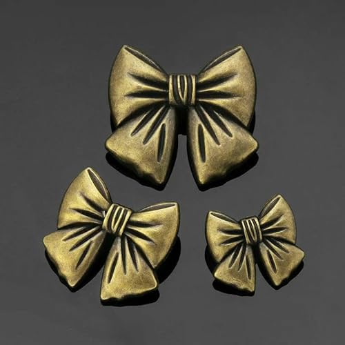 Retro Bow-knot Metal Buttons Flower Shank Button for Women Shirts Coat Sweater Cardigan Decoration Hand Sewing Accessories-C_c-Small 5PC von QOVBD