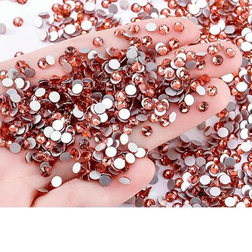 Roter Siam SS4-SS30 Nicht Hotfix-Strassstein, flache Rückseite, Glitzer-Kristall-Strass, zum Aufkleben auf Stein-Strasssteine, Nagelkunst-Dekorationen, Kleidungsstück-Granatapfelrot-SS12-1440 von QOVBD