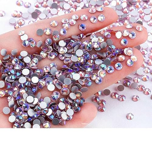 Roter Siam SS4-SS30 Nicht Hotfix-Strassstein, flache Rückseite, Glitzer-Kristall-Strass, zum Aufkleben auf Stein-Strasssteine, Nagelkunst-Dekorationen, Kleidungsstück-Hellrosa AB-SS20-1440 Stü von QOVBD
