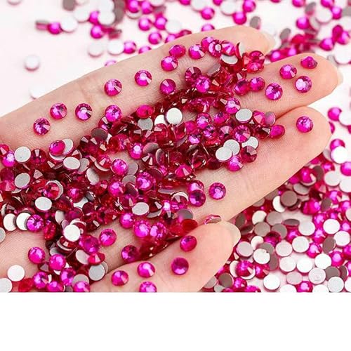 Roter Siam SS4-SS30 Nicht Hotfix-Strassstein, flache Rückseite, Glitzer-Kristall-Strass, zum Aufkleben auf Stein-Strasssteine, Nagelkunst-Dekorationen, Kleidungsstück-Laser Bright-SS10-1440 St von QOVBD