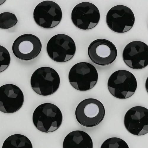 Runde Acryl-Strasssteine zum Aufkleben auf Objekte, selbstklebende Strasssteine für Heimkleidung, Dekoration, DIY, Kinder, DIY, schwarz, 16 mm, 80 Stück Runde Acryl-Strasssteine zum Aufkleben auf Objekte, selbstklebende Strasssteine für Heimkleidung, Dekoration, DIY, Kinder, DIY, schwarz, 16 mm, 80 Stück von QOVBD