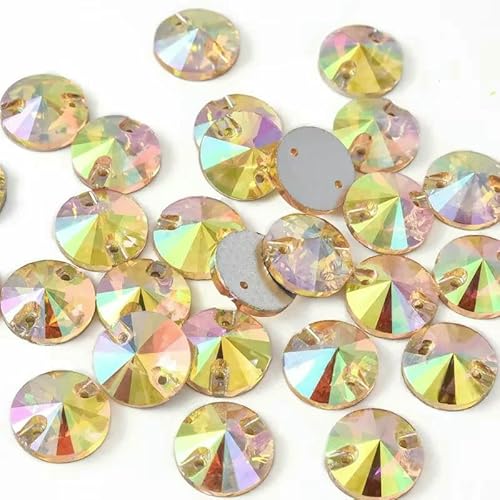 Runde Glas-Strasssteine, viele Farben, rund, zum Aufnähen, flache Rückseite, Glassteine, zum Nähen, Strass für Hochzeitskleid, B2586-Sonnenschein-10 mm, 72 Stück Runde Glas-Strasssteine, viele Farben, rund, zum Aufnähen, flache Rückseite, Glassteine, zum Nähen, Strass für Hochzeitskleid, B2586-Sonnenschein-10 mm, 72 Stück von QOVBD