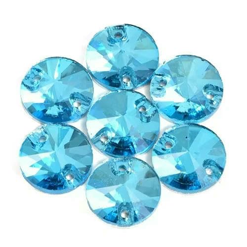 Runde Glas-Strasssteine, viele Farben, rund, zum Aufnähen, flache Rückseite, Glassteine, zum Nähen, Strass für Hochzeitskleider, B2586, Aquamarin, 16 mm, 32 Stück Runde Glas-Strasssteine, viele Farben, rund, zum Aufnähen, flache Rückseite, Glassteine, zum Nähen, Strass für Hochzeitskleider, B2586, Aquamarin, 16 mm, 32 Stück von QOVBD