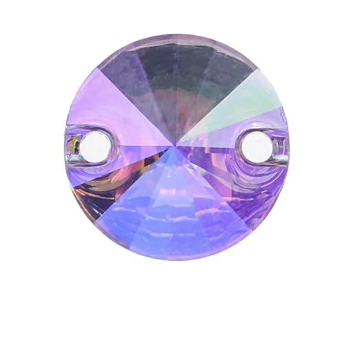 Runde Strasssteine aus Kunstharz zum Aufnähen, Kunstharz, Kristall, runde Nähperlen mit flacher Rückseite und 2 Löchern für Kleider, B2628, Helles Amethyst AB, 10 mm, 100 Stück Runde Strasssteine aus Kunstharz zum Aufnähen, Kunstharz, Kristall, runde Nähperlen mit flacher Rückseite und 2 Löchern für Kleider, B2628, Helles Amethyst AB, 10 mm, 100 Stück von QOVBD