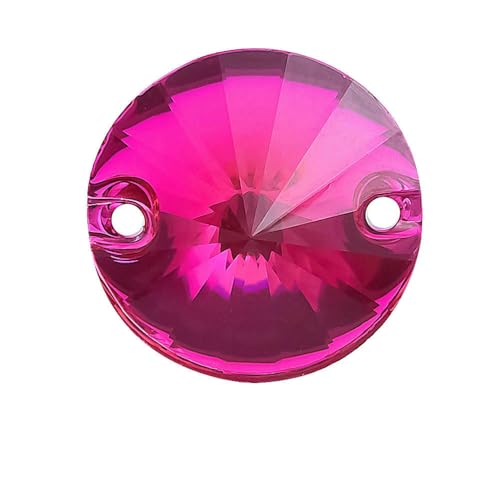 Runde Strasssteine aus Kunstharz zum Aufnähen, Kunstharz, Kristall, runde Nähperlen mit flacher Rückseite und 2 Löchern für Kleider, B2628-Rose-10 mm, 100 Stück Runde Strasssteine aus Kunstharz zum Aufnähen, Kunstharz, Kristall, runde Nähperlen mit flacher Rückseite und 2 Löchern für Kleider, B2628-Rose-10 mm, 100 Stück von QOVBD