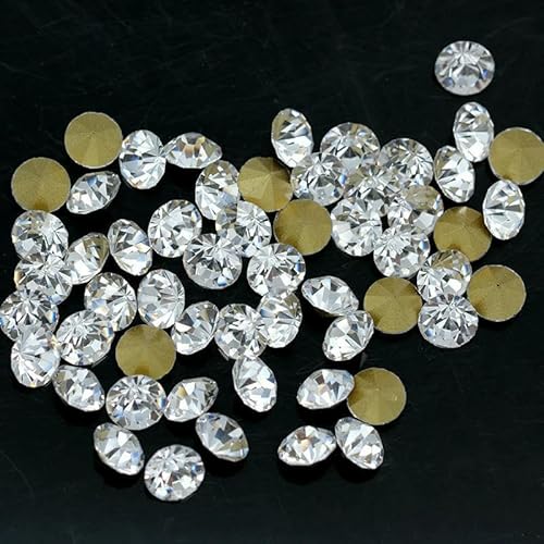 SS1-SS47 Klarer tschechischer Kristall-Strassstein für Nagelkunst, Kegel, rund, spitz, mit Folie versehen, Rückseite für Applikationen, Schmuckherstellung, Perlen, SS30, 6,3–6,5 mm, 720 Stück SS1-SS47 Klarer tschechischer Kristall-Strassstein für Nagelkunst, Kegel, rund, spitz, mit Folie versehen, Rückseite für Applikationen, Schmuckherstellung, Perlen, SS30, 6,3–6,5 mm, 720 Stück von QOVBD