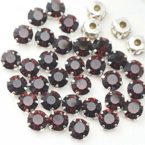 SS12-SS40 Kristallglassteine, silberne Krallenbecher-Strasssteine und Kristalle, zum Nähen von Strasssteinen für Kleidung, DIY-Stoff, Amethyst, 8 mm, 50 Stück SS12-SS40 Kristallglassteine, silberne Krallenbecher-Strasssteine und Kristalle, zum Nähen von Strasssteinen für Kleidung, DIY-Stoff, Amethyst, 8 mm, 50 Stück von QOVBD