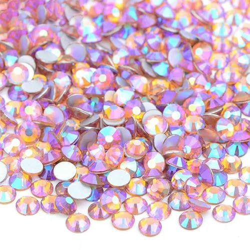 SS16 SS20 SS30 Großes Paket Glas-Strasssteine, flache Rückseite, Diamanten, nicht Hotfix, runde Strasssteine für Nagelkunst, 50 Topas AB-ss8, 100 g, 14400 Stück SS16 SS20 SS30 Großes Paket Glas-Strasssteine, flache Rückseite, Diamanten, nicht Hotfix, runde Strasssteine für Nagelkunst, 50 Topas AB-ss8, 100 g, 14400 Stück von QOVBD