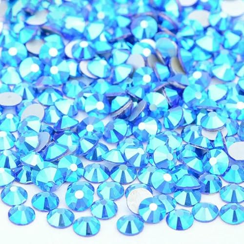 SS16 SS20 SS30 Großes Paket Glas-Strasssteine, flache Rückseite, Diamanten, nicht Hotfix, runde Strasssteine für Nagelkunst, 54 Saphir AB, SS20, 100 g, 14400 Stück SS16 SS20 SS30 Großes Paket Glas-Strasssteine, flache Rückseite, Diamanten, nicht Hotfix, runde Strasssteine für Nagelkunst, 54 Saphir AB, SS20, 100 g, 14400 Stück von QOVBD