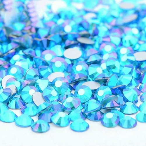 SS16 SS20 SS30 Großes Paket Glas-Strasssteine, flache Rückseite, Diamanten, nicht Hotfix, runde Strasssteine für Nagelkunst, 55 Blauer Zirkon AB, SS20, 100 g, 14400 S SS16 SS20 SS30 Großes Paket Glas-Strasssteine, flache Rückseite, Diamanten, nicht Hotfix, runde Strasssteine für Nagelkunst, 55 Blauer Zirkon AB, SS20, 100 g, 14400 S von QOVBD