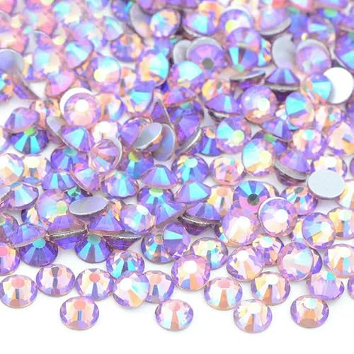 SS16 SS20 SS30 Großes Paket Glas-Strasssteine, flache Rückseite, Diamanten, nicht Hotfix, runde Strasssteine für Nagelkunst, 60 Lt.Amethyst AB, SS30, 20 g, 2880 Stück SS16 SS20 SS30 Großes Paket Glas-Strasssteine, flache Rückseite, Diamanten, nicht Hotfix, runde Strasssteine für Nagelkunst, 60 Lt.Amethyst AB, SS30, 20 g, 2880 Stück von QOVBD