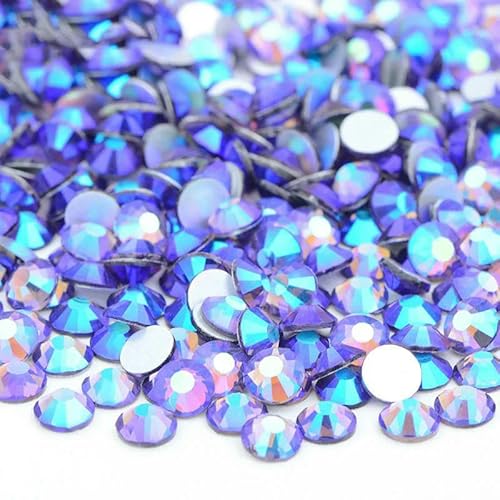 SS16 SS20 SS30 Großes Paket Glas-Strasssteine, flache Rückseite, Diamanten, nicht Hotfix, runde Strasssteine für Nagelkunst, 65 Tansanit AB-ss30, 20 g, 2880 Stück SS16 SS20 SS30 Großes Paket Glas-Strasssteine, flache Rückseite, Diamanten, nicht Hotfix, runde Strasssteine für Nagelkunst, 65 Tansanit AB-ss30, 20 g, 2880 Stück von QOVBD
