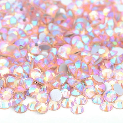 SS16 SS20 SS30 Großes Paket Glas-Strasssteine, flache Rückseite, Diamanten, nicht Hotfix, runde Strasssteine für Nagelkunst, 66 Lt.Peach AB-ss20, 100 g, 14400 Stück SS16 SS20 SS30 Großes Paket Glas-Strasssteine, flache Rückseite, Diamanten, nicht Hotfix, runde Strasssteine für Nagelkunst, 66 Lt.Peach AB-ss20, 100 g, 14400 Stück von QOVBD