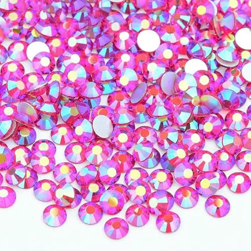 SS16 SS20 SS30 Großes Paket Glas-Strasssteine, flache Rückseite, Diamanten, nicht Hotfix, runde Strasssteine für Nagelkunst, 69 Siam AB, SS20, 100 g, 14400 Stück SS16 SS20 SS30 Großes Paket Glas-Strasssteine, flache Rückseite, Diamanten, nicht Hotfix, runde Strasssteine für Nagelkunst, 69 Siam AB, SS20, 100 g, 14400 Stück von QOVBD