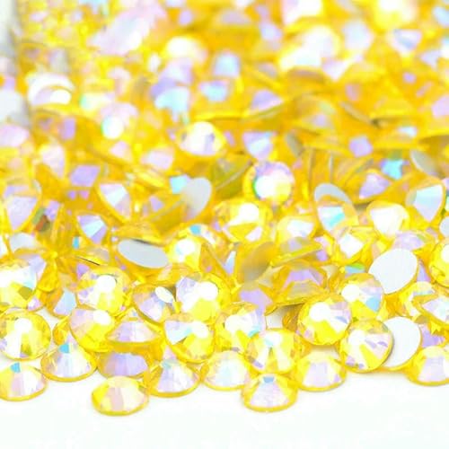 SS16 SS20 SS30 Großes Paket Glas-Strasssteine, flache Rückseite, Diamanten, nicht Hotfix, runde Strasssteine für Nagelkunst, 71 Citrin AB, SS16, 100 g, 14400 Stück SS16 SS20 SS30 Großes Paket Glas-Strasssteine, flache Rückseite, Diamanten, nicht Hotfix, runde Strasssteine für Nagelkunst, 71 Citrin AB, SS16, 100 g, 14400 Stück von QOVBD