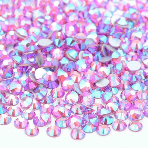 SS16 SS20 SS30 Großes Paket Glas-Strasssteine, flache Rückseite, Diamanten, nicht Hotfix, runde Strasssteine für Nagelkunst, 72 Rose AB, SS20, 100 g, 14400 Stück SS16 SS20 SS30 Großes Paket Glas-Strasssteine, flache Rückseite, Diamanten, nicht Hotfix, runde Strasssteine für Nagelkunst, 72 Rose AB, SS20, 100 g, 14400 Stück von QOVBD
