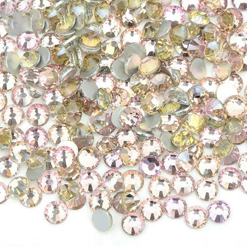 SS16 SS20 SS30 Großes Paket Glas-Strasssteine, flache Rückseite, Diamanten, nicht Hotfix, runde Strasssteine für Nagelkunst, 78 Pink Champagner, SS16, 100 g, 14400 St SS16 SS20 SS30 Großes Paket Glas-Strasssteine, flache Rückseite, Diamanten, nicht Hotfix, runde Strasssteine für Nagelkunst, 78 Pink Champagner, SS16, 100 g, 14400 St von QOVBD