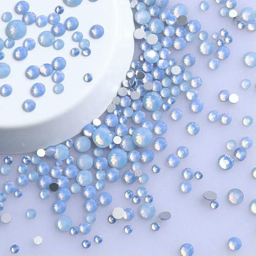 SS3-SS20, Glitzerglas, runde Strasssteine in verschiedenen Größen, silberne Unterseite, kein Hotfix, kleine Kristalle für Nagelkunst, Kleidungsdekoration, Bla SS3-SS20, Glitzerglas, runde Strasssteine in verschiedenen Größen, silberne Unterseite, kein Hotfix, kleine Kristalle für Nagelkunst, Kleidungsdekoration, Bla von QOVBD