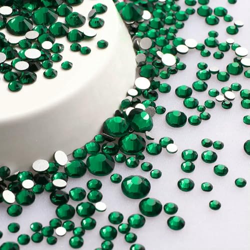 SS3-SS20, Glitzerglas, runde Strasssteine in verschiedenen Größen, silberne Unterseite, kein Hotfix, kleine Kristalle für Nagelkunst, Kleidungsdekoration, Dun SS3-SS20, Glitzerglas, runde Strasssteine in verschiedenen Größen, silberne Unterseite, kein Hotfix, kleine Kristalle für Nagelkunst, Kleidungsdekoration, Dun von QOVBD