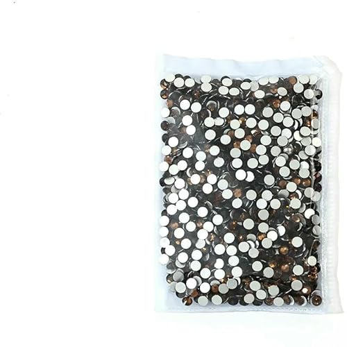 SS3~SS20 Superhelle Kristallglas-Strasssteine, flache Rückseite, SS3-SS8, nicht HotFix, flache Rückseite für Nagelkunst-Dekorationen, Rauchgelb, SS12, 1440 Stück von QOVBD