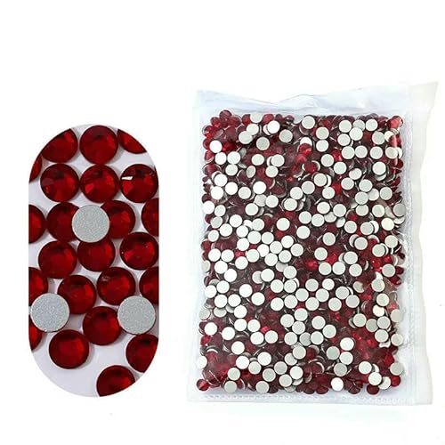 SS3~SS20 Superhelle Kristallglas-Strasssteine, flache Rückseite, SS3-SS8, nicht HotFix, flache Rückseite für Nagelkunst-Dekorationen, Siam-SS16, 1440 Stück von QOVBD