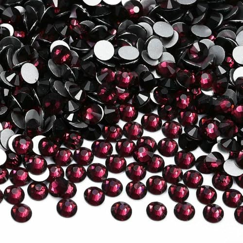 SS3-SS30 Glas-Strasssteine, superheller Kristall, nicht zum Hotfixieren, flache Rückseite, zum Aufkleben auf 3D-Steine für DIY-Nagelkunst, Amethyst, SS20, 1440 Stück von QOVBD